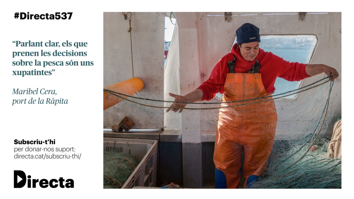 <a href="/ngebelli/">N ú r i a</a> <a href="/aleeix91/">Aleix López Simón</a> <a href="/mtslorente/">Maties Lorente</a> <a href="/peppesavino78/">giuseppesavino</a> <a href="/Aix_Lau/">Lau(ra)</a> #PescarAlLímit | “Des d’un despatx es pot decidir qualsevol cosa. Si parlessin amb els pescadors, moltes coses no passarien” Maribel Cera, patrona 2a de la 'Viznago'. #LaRàpita directa.cat/un-futur-contr…

✍️ <a href="/mtslorente/">Maties Lorente</a>
📸 <a href="/Adriana_Pimente/">Adriana Pimentel</a>
#Directa537