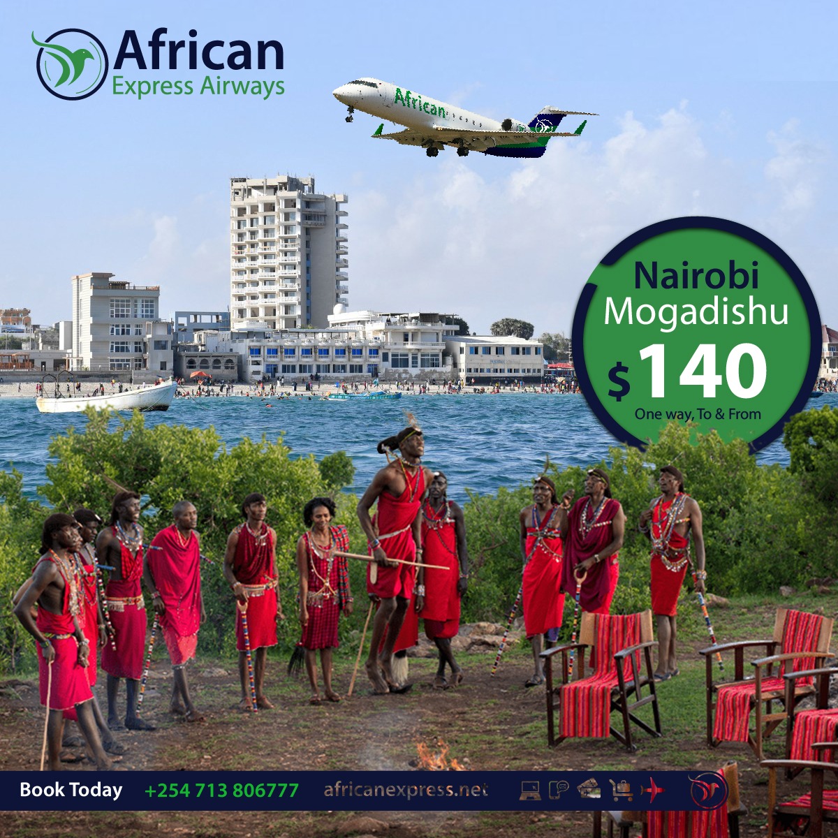 Flyafrican's tweet photo. Fly with @Flyafrican from Nairobi JKIA to Mogadishu every Sundays and Thursdays. Visit https://t.co/dHZEjN2Q2t to BOOK YOUR TICKETS NOW.
For enquiries/reservations call: 0713806777 https://t.co/b3LTaJtWNc