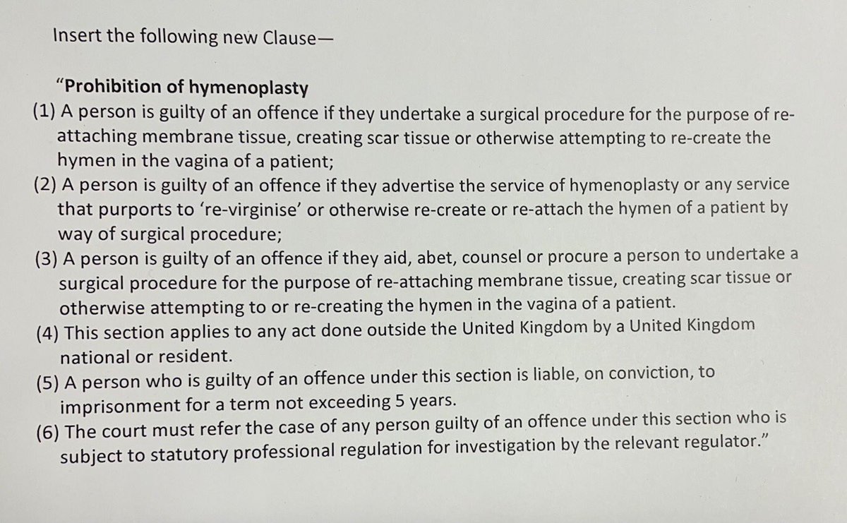 liz_sugg's tweet photo. We’ve seen good progress with the Government moving to ban virginity testing in the Health & Care Bill 👏
We also need to make hymenoplasty illegal too - these harmful practices are inextricably linked. I’ve tabled an amendment to the Bill which I hope will be accepted 👇 https://t.co/FmqLS2MRsK