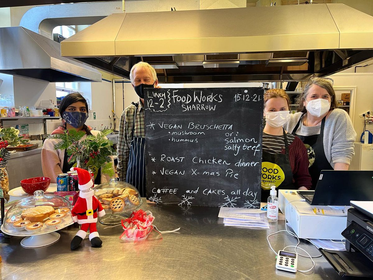 TheFoodWorksSHF's tweet photo. It's walk-in Christmas Lunch today at Food Works Sharrow!
Check out the festive menu and join us from 12-2pm 🎉
#Sharrow #Sheffield #LowCarbon #ZeroWaste #EcoFriendly #EatLocalThinkGlobal #FoodWorks #Volunteer https://t.co/cnCA18PFox