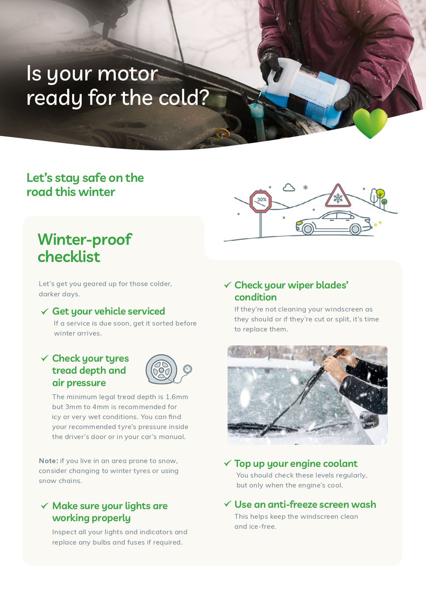 TMInsuranceUK's tweet photo. Essential Motor Guide for Winter

Download this handy guide issued by our insurer partners #LVBroker https://t.co/NFMzR4DdwX