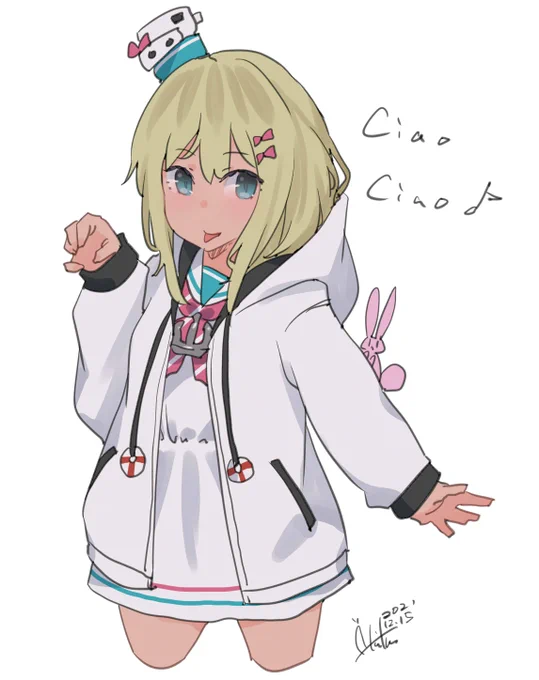 グレカーレ『Ciao Ciao♪』
#艦これ版深夜の真剣お絵描き60分一本勝負
#艦これ版真剣お絵描き60分一本勝負_20211215
#艦これ #グレカーレ 