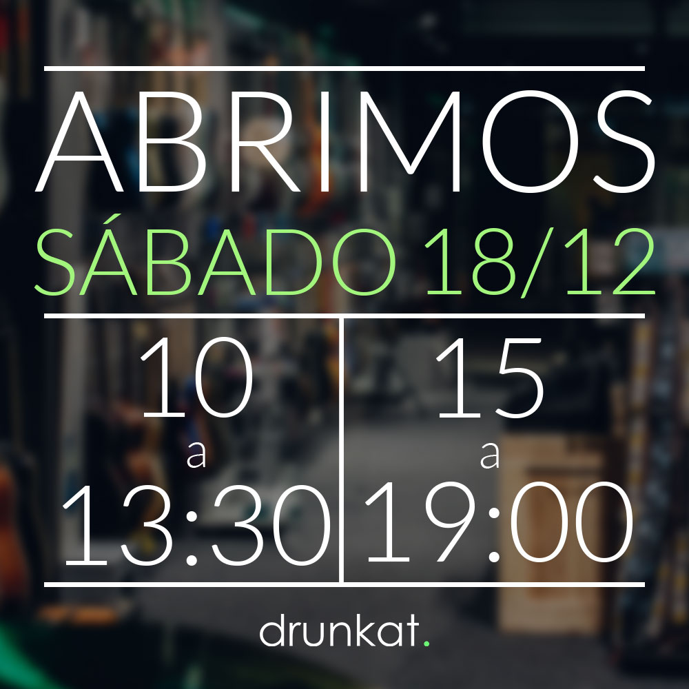 drunkatools's tweet image. 🛍️ Este Sábado 18 de diciembre, nuestras tiendas permanecerán abiertas con horario normal:

➡️ De 10.00 a 13.30h y de 15.00 a 19.00h.

También estaremos activos en las oficinas para atender los pedidos y consultas on line.