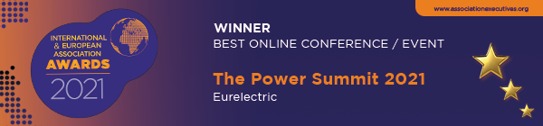AssnExecs's tweet photo. The winner of the Best Online Conference / Event category is...
The Power Summit 2021, Eurelectric @Eurelectric
Congratulations!
#AssnAwards #AWIE21 https://t.co/WchNEmYqiR