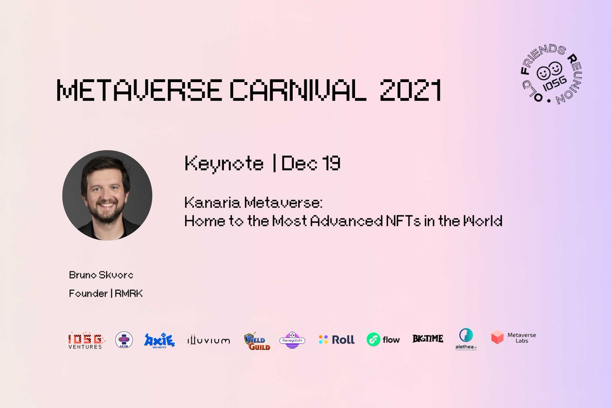 IOSGVC's tweet photo. COUNTDOWN 🔥#OldFriendsReunion🔥
We're pleased to have @bitfalls, Founder 
@rmrkapp #NFTs, to give us the talk 「Kanaria Metaverse: Home to the most advanced NFTs in the world」
Looking forward! Stay tuned to the upcoming keynotes and panels from amazing projects and folks🤩 https://t.co/pUvIzChYZp