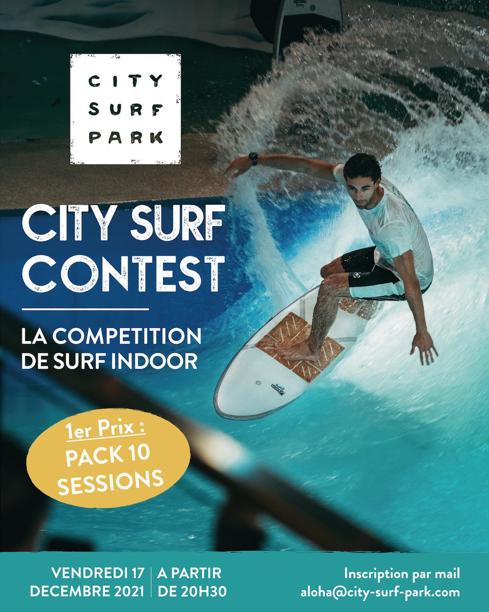 CITY SURF CONTEST 💥 ⠀
Vendredi 17 décembre, venez assister à notre compétition de surf indoor amateur !
1er prix : un pack 10 session 🎁
Réservez votre table dès maintenant pour venir voir la compet