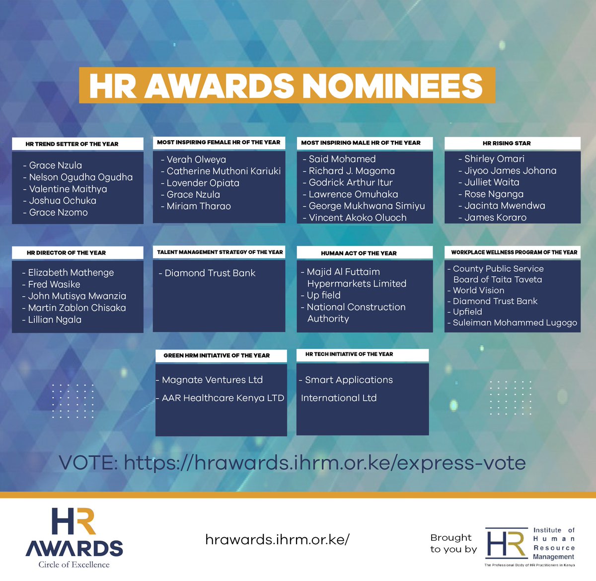 HR Awards Nominees &amp; Gala Dinner - mailchi.mp/ihrm/t1t2xzr1f…