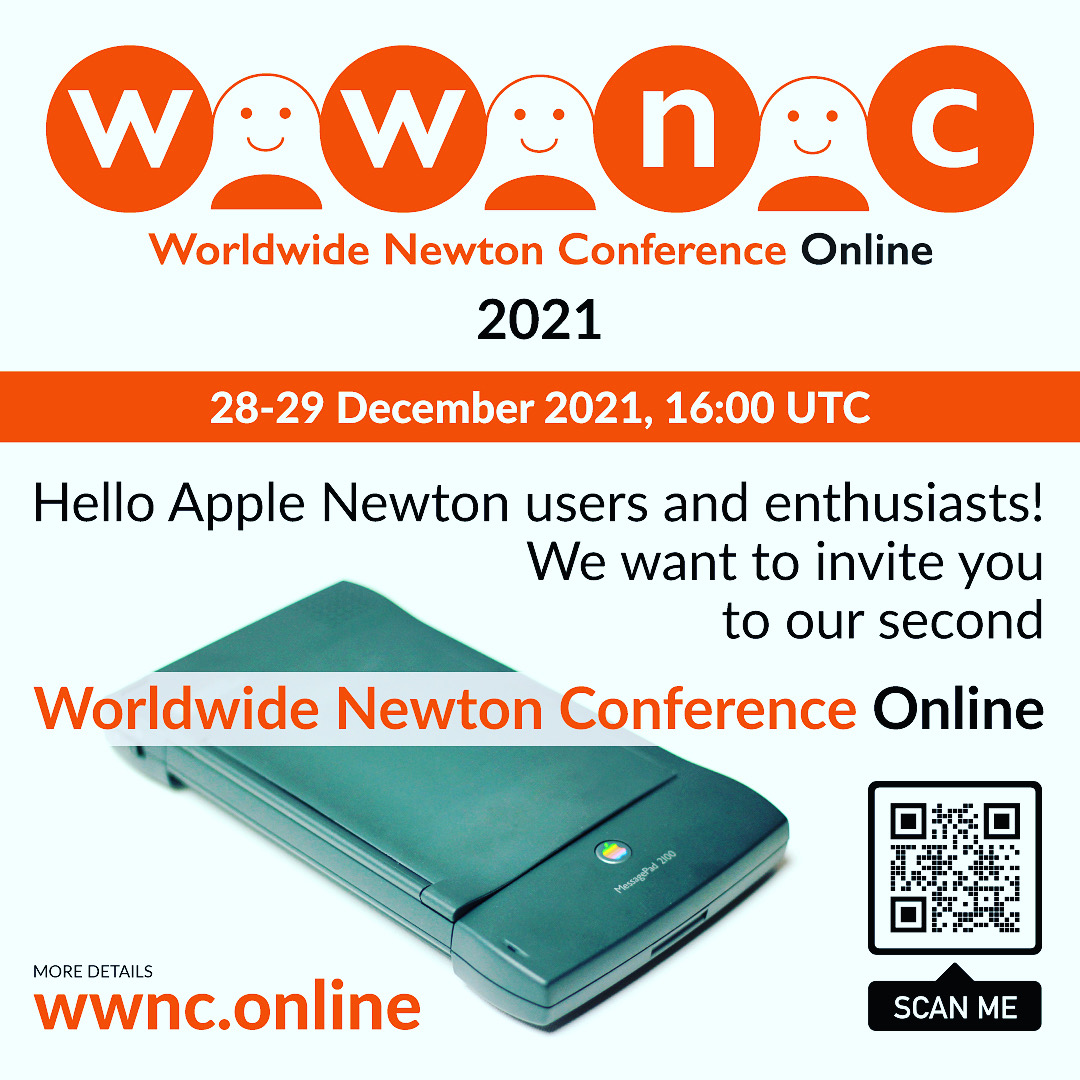 Hello Newtonians and Apple Newton enthusiasts!

We want invite you to join Worldwide Newton Conference 2021!

More details on the website ;)

#wenc2021 #AppleNewton #applenewtonmessagepad #apple