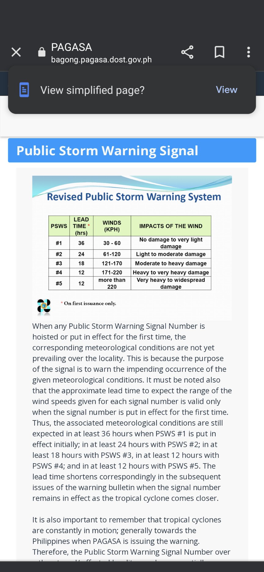 Public storm warning signal #1