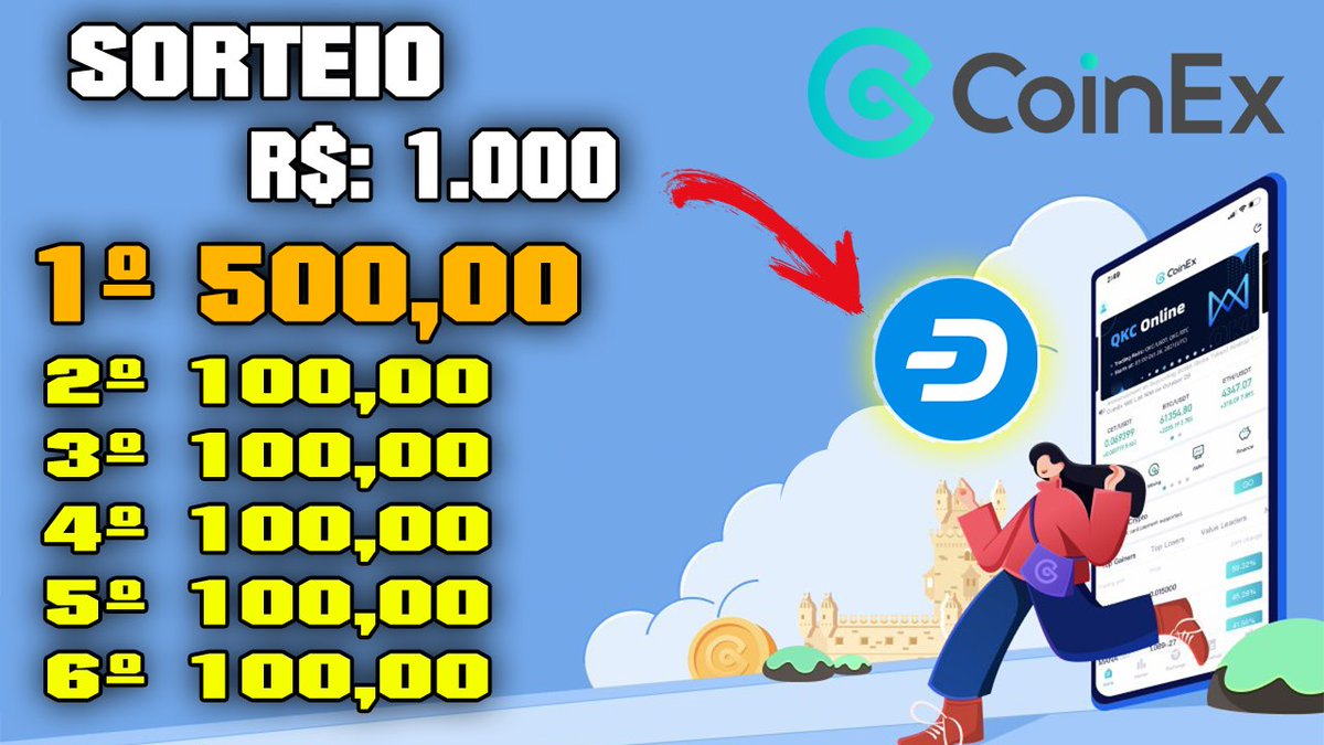canalcriptobr's tweet photo. Sorteio de 1000 Reais de Dash! 🥰
🎁  1º Dash de 500 Reais
🎁  2º Dash de 100 Reais x 5 pessoas
📍1 - Seguir, curtir o tweet e marcar 3 amigos
📍2 - Preencher esse formulário com informação exata (https://t.co/cOcGIhLetR)
📍3 - Seguir @canalcriptobr @DashDinheiro @CoinexPortugues https://t.co/Jw9IglsW4M