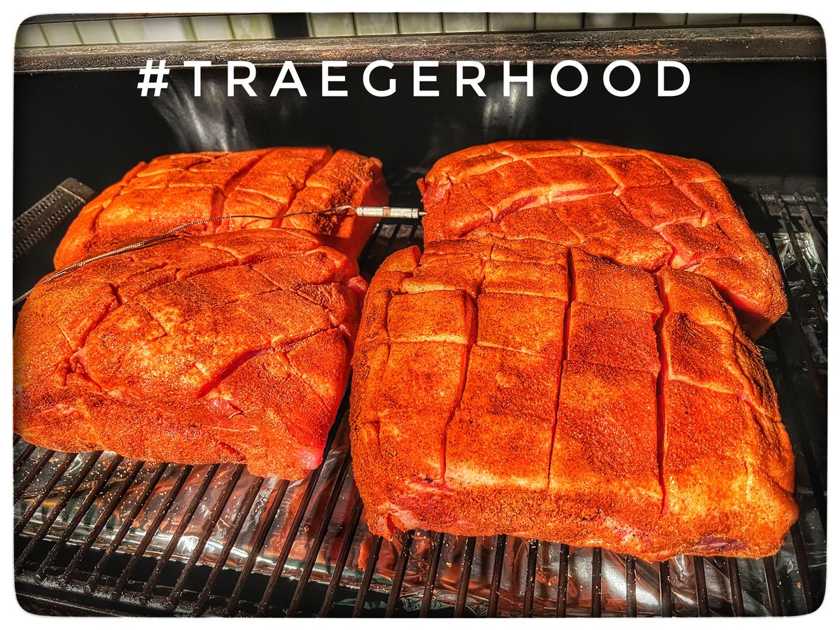 BIBPhotography's tweet photo. A day off with no other plans only means one thing… Time to break out the Traeger! 40 pounds of some sweet pork covered in @MeatChurch Honey Hog for the win! #TraegerHood #PulledPorkBBQ #DayOff https://t.co/VTuRgn57Ql