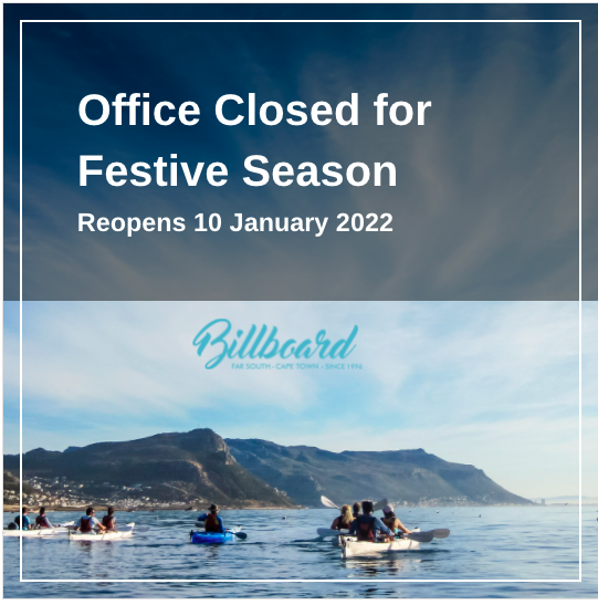billboardsa's tweet photo. Wishing everyone a most wonderful holiday season! Back for more in 2022.

#BillboardSA #LovingLocal #SouthPeninsula https://t.co/P7ZaDvZjrz