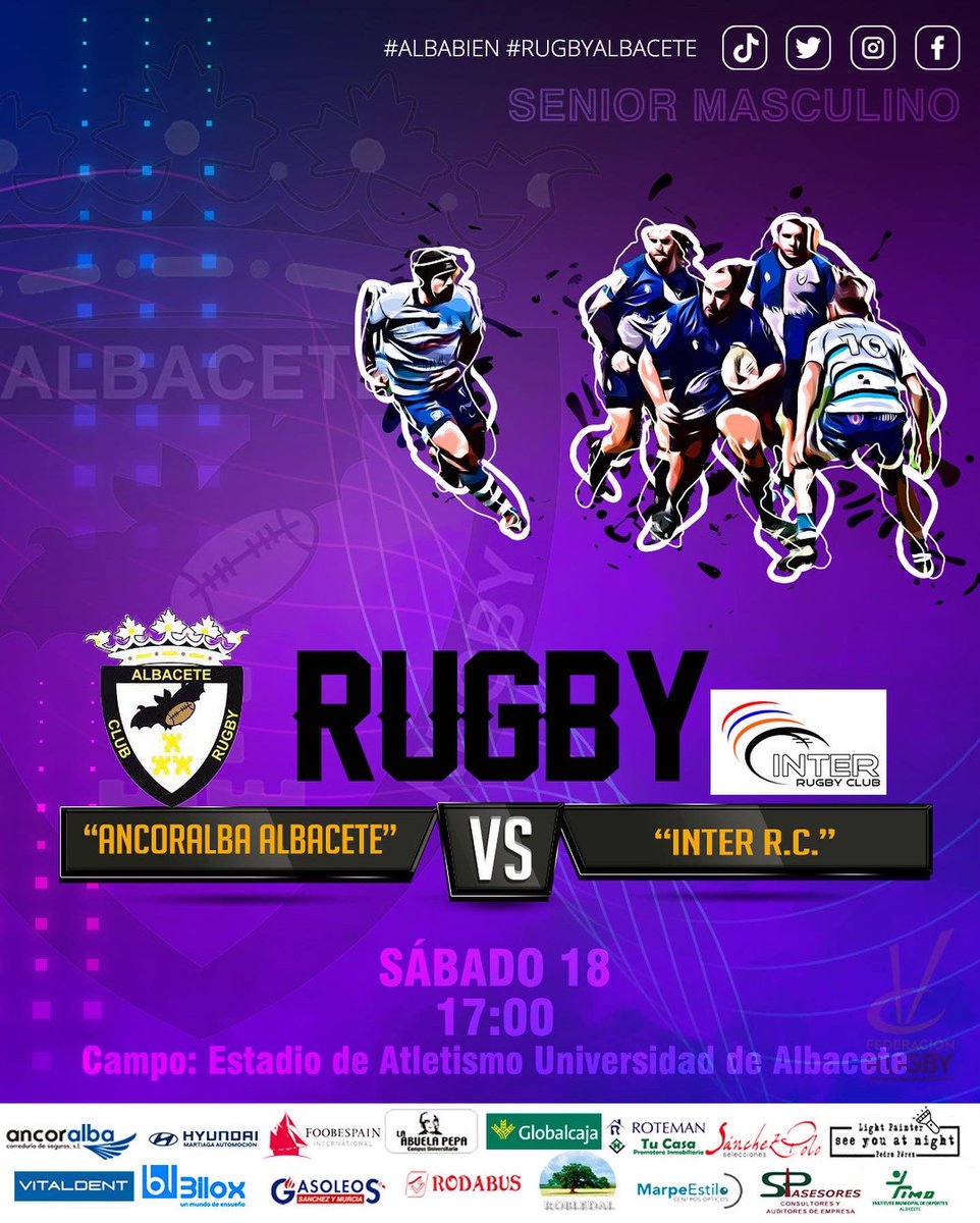 ¡ÚLTIMA JORNADA DEL AÑO!
🏉 vs <a href="/interrugbyclub/">Inter RC</a> 
🕒 Sábado 18 a las 17:00
🏟 Pistas de atletismo Universidad de Albacete