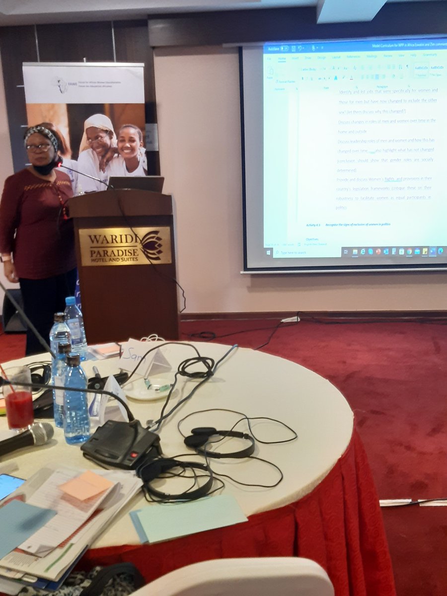 FAWEAfrica's tweet photo. In politics, women are complementary to men. Conversations currently ongoing at the Model School Curriculum Reforms Workshop. 
#WomenLeadAfrica 
@WPP_Africa https://t.co/dDELRLJ8GW