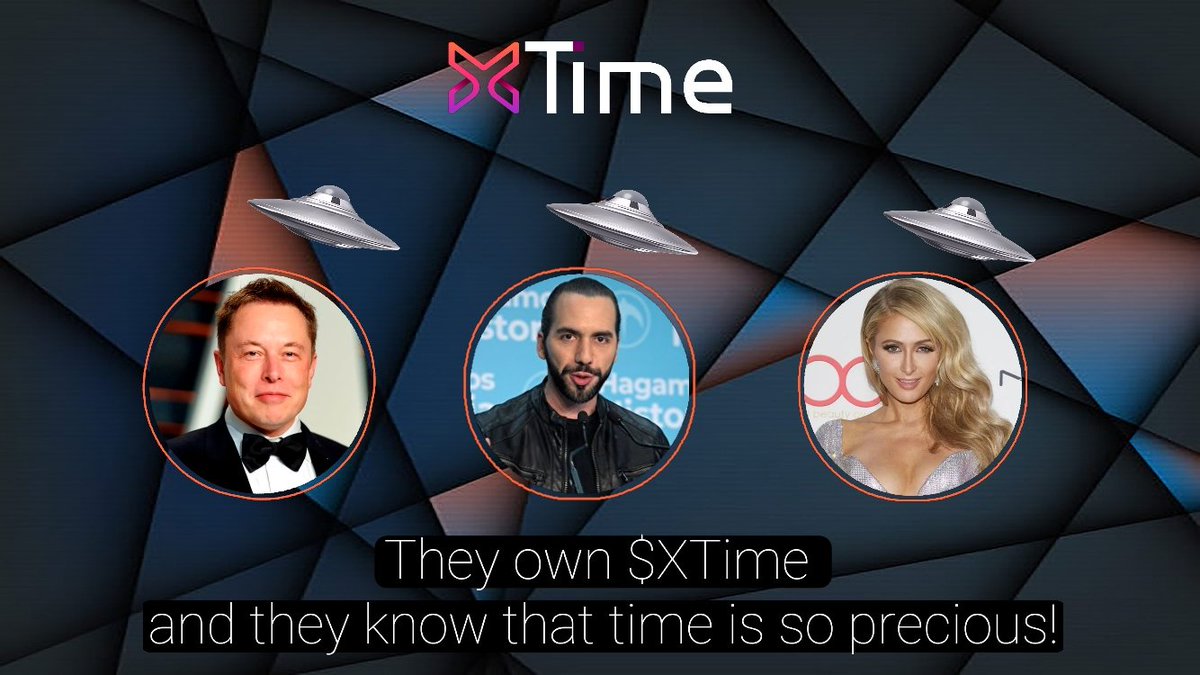 ＃XTime #BSC #BTC
The XTime project team respectively donated 10 billion $XTime to them an hour ago.  Thanks for their contributions to the crypto world.  Value <a href="/elonmusk/">Elon Musk</a>. Status <a href="/nayibbukele/">Nayib Bukele</a>.  Popularity <a href="/ParisHilton/">Paris Hilton</a>.