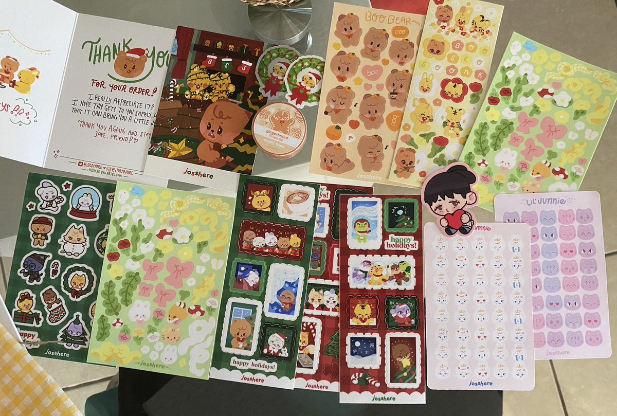 ultimatej_kpop's tweet photo. Everything arrived safely 💞As always, the items are extremely cute and imposible to resist 🎄Thank you so much for creating these ❤️ @josshere https://t.co/4w2IQfBGOD