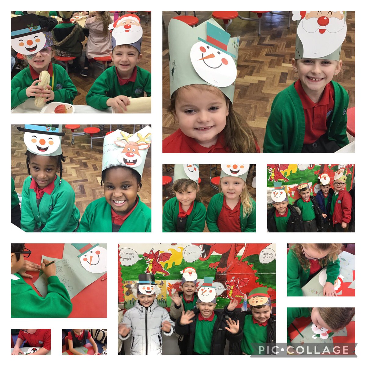 SJLCARDIFF's tweet photo. It is Christmas Dinner Time at St John Lloyd! Everyone has enjoyed creating and wearing their own Christmas hat! 🎄🌟 #CreativeEnterprising #ChristmasDinner #Year1 #Year2 #Article28 https://t.co/6Igh7CnXfB