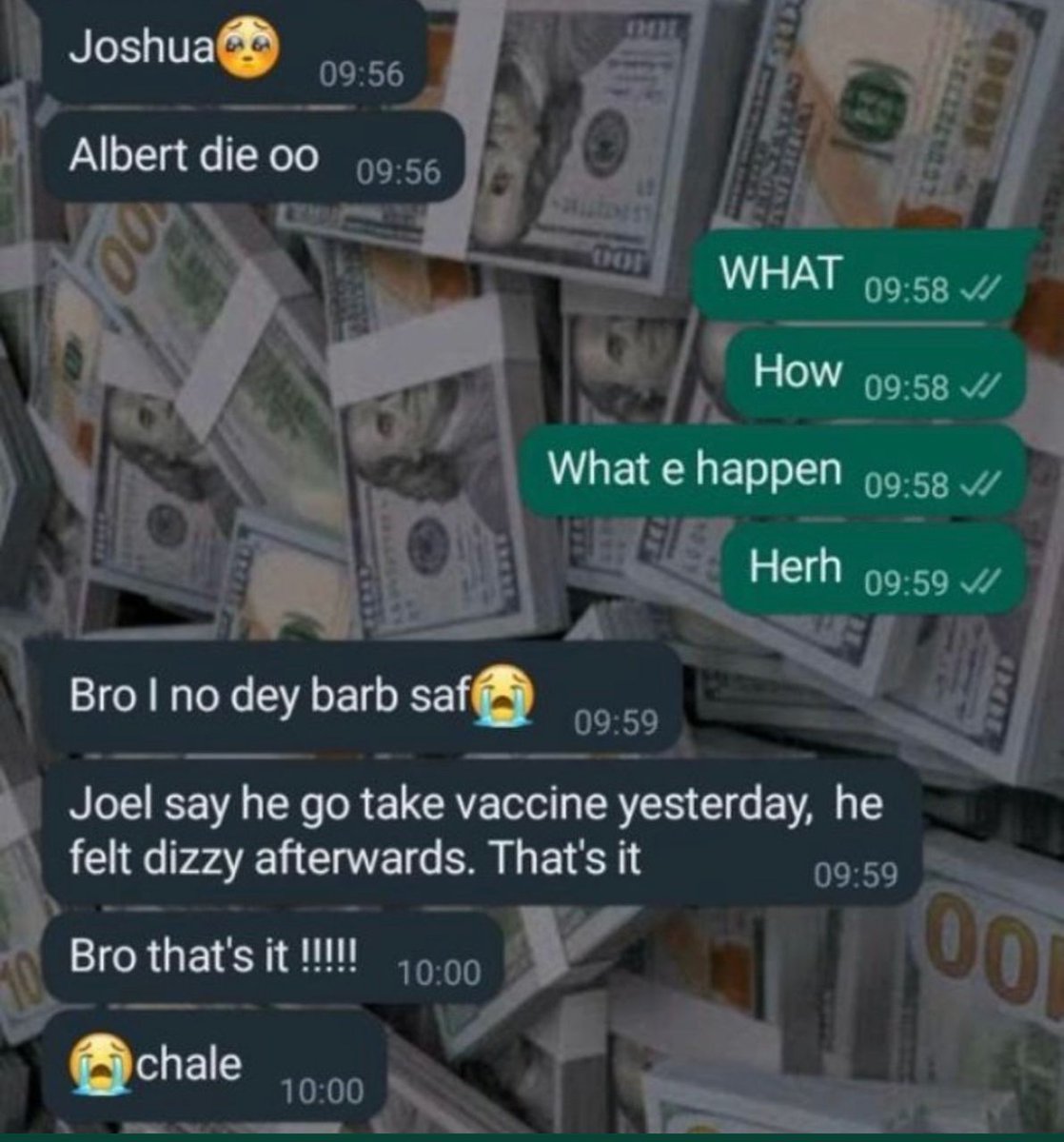 Comewills's tweet photo. A friend died after taking the vaccines. Is it supposed to be so in our own country? The souls of many in sorrow 
#JusticeForAlbert
#Aguero
#SammyGyamfi https://t.co/z8uSLBgYtX