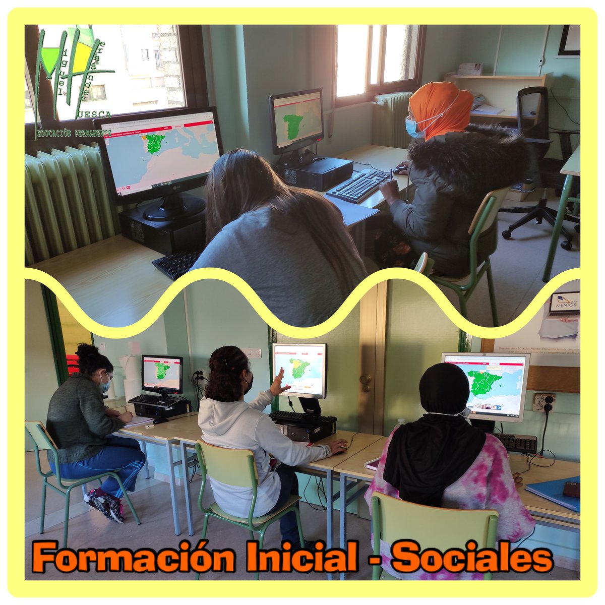 adultoshuesca's tweet photo. Alumnado de #formacióninicial aprendiendo contenidos de sociales con los mapas de #didacticalia y contenidos de naturales con #cerebrity . @epaaragon #educaciónpermanente #educacióndeadultos https://t.co/fkjujbcxmY