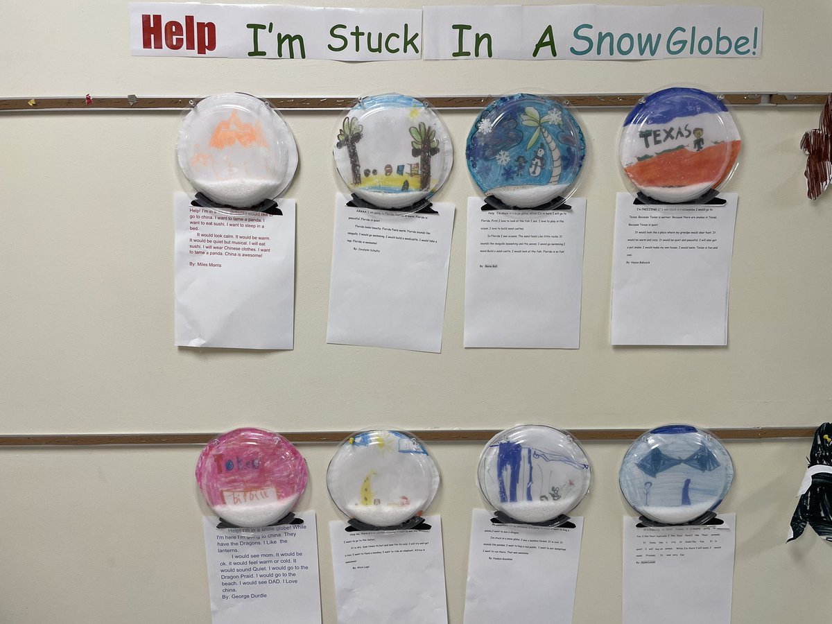mquick56's tweet photo. We have been hard at work while still celebrating the holidays 🎄❤️ #buyasnowman #stuckinasnowglobe #gingerbreadmansjob #2ndgrade #4teamvalley https://t.co/UIxzI3fmEQ