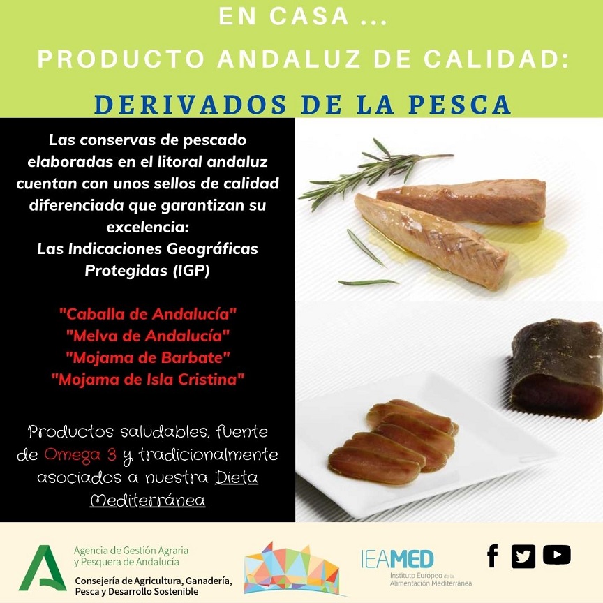 #Andalucía destaca por sus productos artesanos derivados de la pesca🎣: conservas y salazones propios de nuestra #DietaMediterránea y amparados por diferentes denominaciones de calidad ligadas al origen. ¿Sabes cuáles?
cutt.ly/hYVrlRR
#mediterranity #alimentacionsaludable