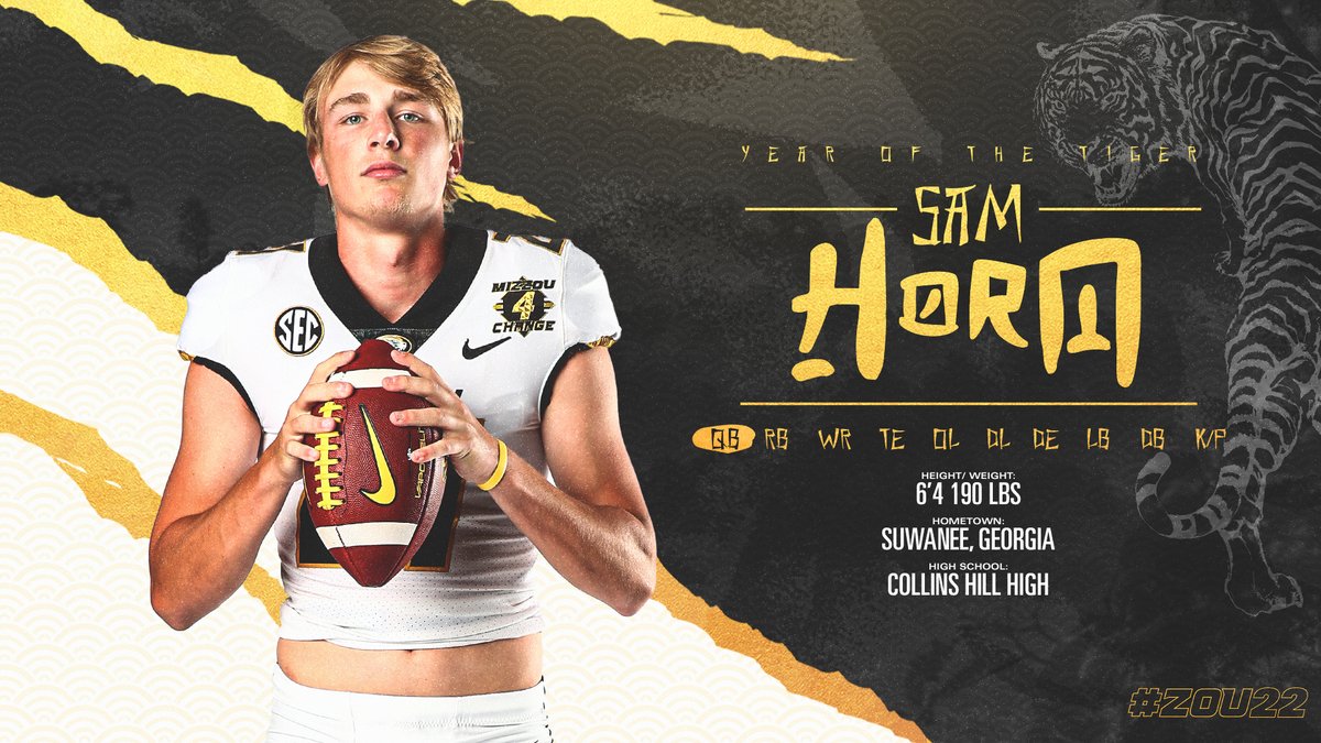 Starting our day with a big-time QB 💪

<a href="/_sam_horn/">Sam Horn</a> is officially a Tiger 🐅🐅

#MIZ | #Zou22🐯🏈