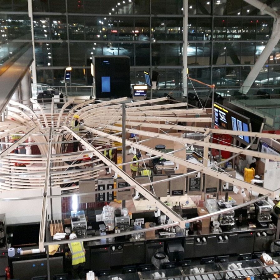 BucklandTimber's tweet photo. 5 years ago we were making quite an intricate structure for @pret Heathrow. Some serious curves there!

#glulamstructure #glulamconstruction #glulambuild #glulamtimber #glulambeams #timber https://t.co/40yhzW2beY