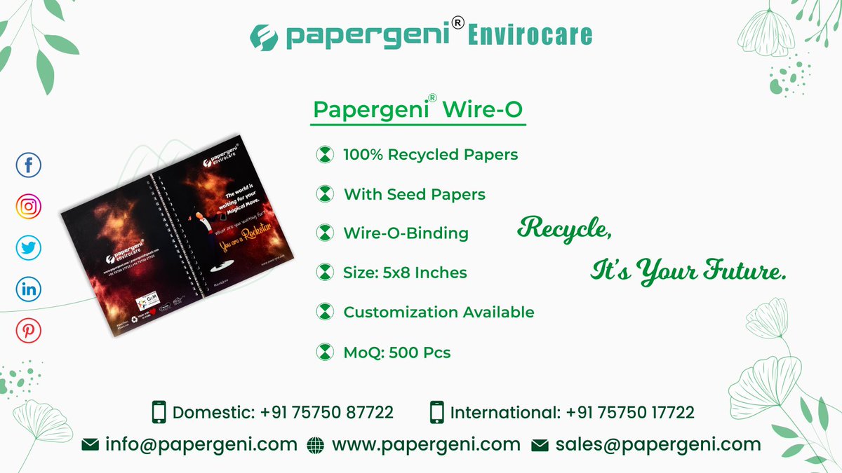Papergeni1's tweet photo. Try the best quality Recycled Wiro-O Binding at Papergeni Enviocare for a better tomorrow.

Visit:- https://t.co/SmP8e3uroI

#papergenienvirocare #wireodiary #makeinindia #madeinindia #envelope #pen #pencil #stationeryproducts #stationery #ecofriendly #paperpencil https://t.co/eixJxgyTgC