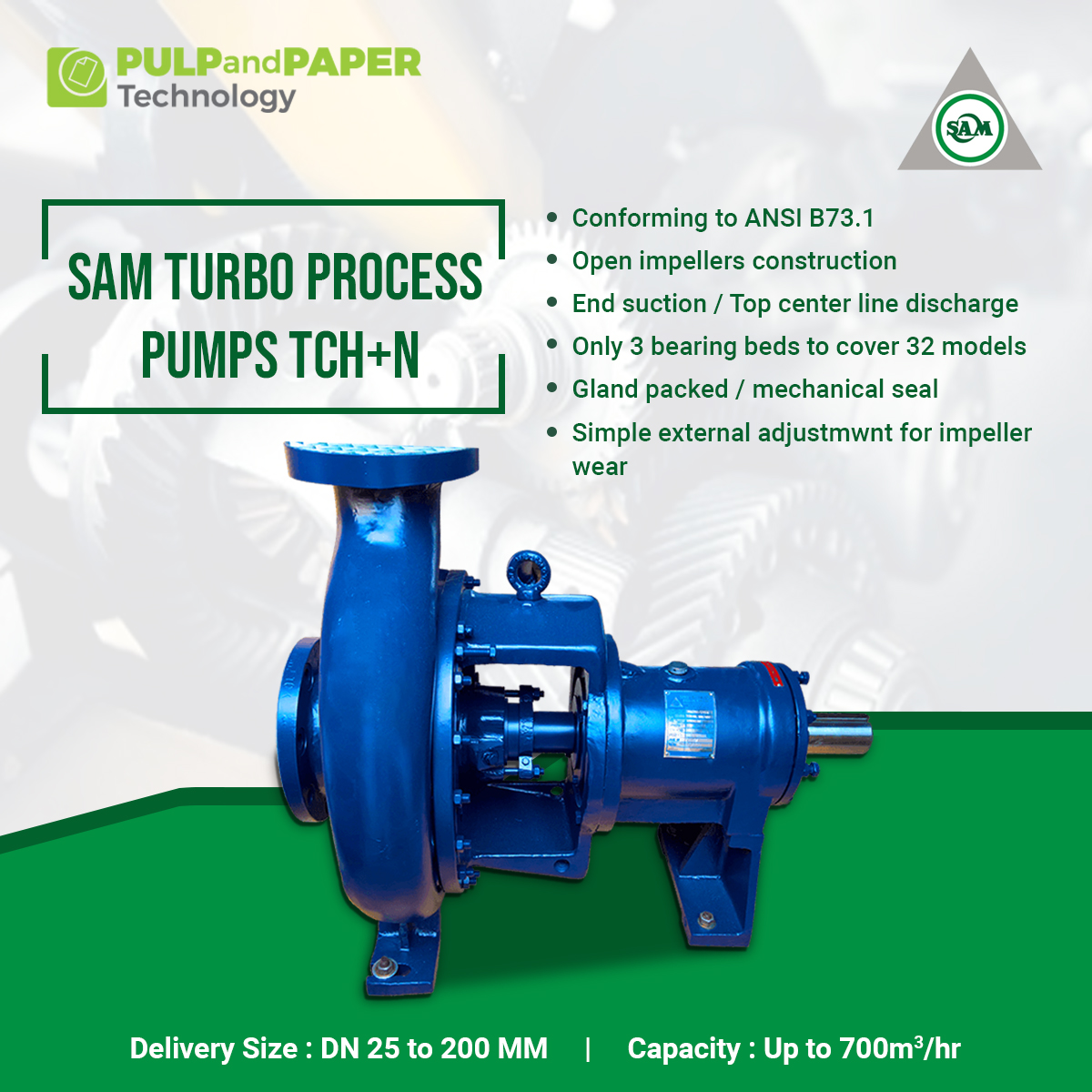 PulpandPaperTec's tweet image. SAM Turbo pumps are designed for the #pumping of stocks, liquors, filtrates, water rejects, chemicals, additives, slurries, and sludge.

Product Enquiry: pulpandpaper-technology.com/products/sam-t…
More info: tina@ochre-media.com

#processpumps #industrialpumps #chemicalpumps #stockpumps