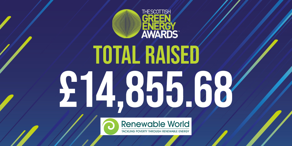 Scottish Renewables (@scotrenew) on Twitter photo An incredible £14,855.68 was raised at this year's Scottish Green Energy Awards to help our chosen charity <a href="/RenewableWorld/">Renewable World</a>!
A huge thanks to those who donated raffle prizes and to our guests for their generosity. An incredible £14,855.68 was raised at this year's Scottish Green Energy Awards to help our chosen charity <a href="/RenewableWorld/">Renewable World</a>!
A huge thanks to those who donated raffle prizes and to our guests for their generosity.