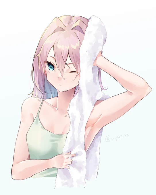 お風呂上がり
#艦これ #不知火 