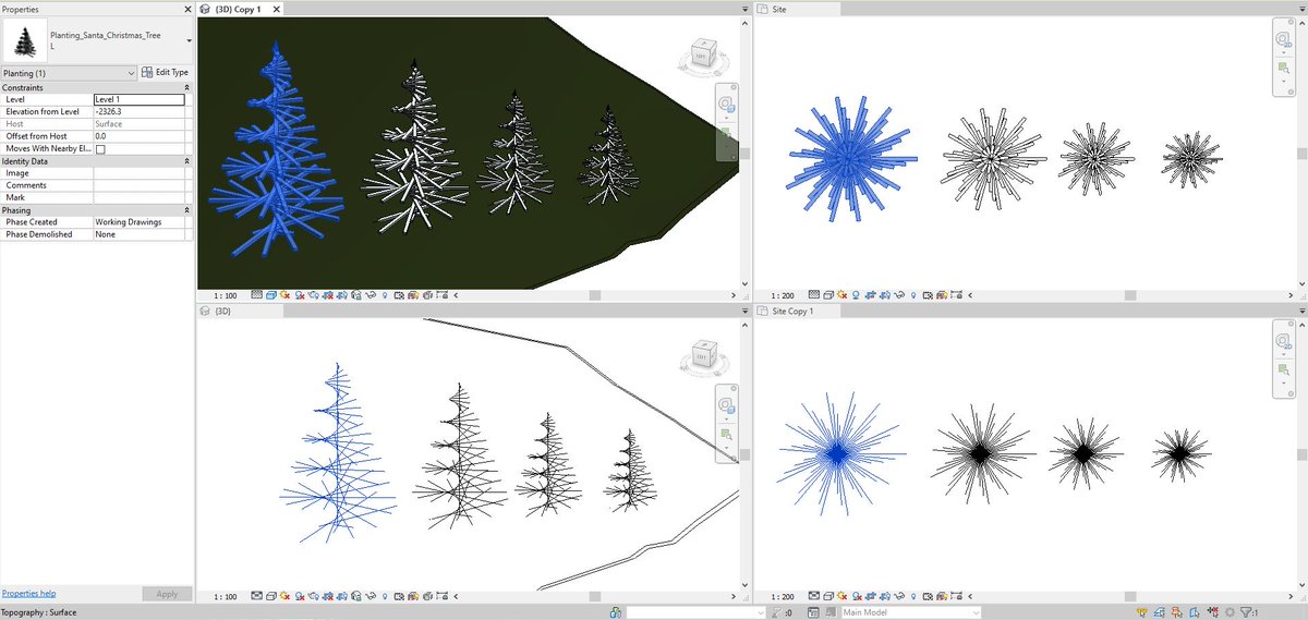 PetarPPenchev's tweet photo. Here is my @thebimsmith   #BIMsmithWinterWonderland Submission! A Scalable Planting #Revit Family. Different levels of detail and small file size. You can really use it every day because every Revit model needs some Christmas spirit =) https://t.co/GQK7L3ot4e