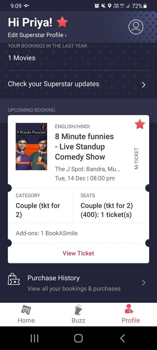 Purplicious (@priyapathiyan) on Twitter photo Bought tickets to a comedy show for last night from <a href="/bookmyshow/">BookMyShow</a>. But the joke was on me, as when we reached the venue <a href="/thejspot1/">the j spot</a> in Bandra, it was closed & a solitary guard said it's under renovation! BMS should not only give me my money back but also compensate for my Uber fare! Bought tickets to a comedy show for last night from <a href="/bookmyshow/">BookMyShow</a>. But the joke was on me, as when we reached the venue <a href="/thejspot1/">the j spot</a> in Bandra, it was closed & a solitary guard said it's under renovation! BMS should not only give me my money back but also compensate for my Uber fare!