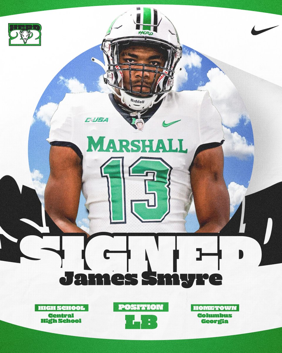 HerdFB's tweet image. Herd Nation, welcome another phenomenal student athlete to Huntington, James Smyre.
 
@one3_real 
 
#TrustTheProce22 | #NSD22 | #GoHerd