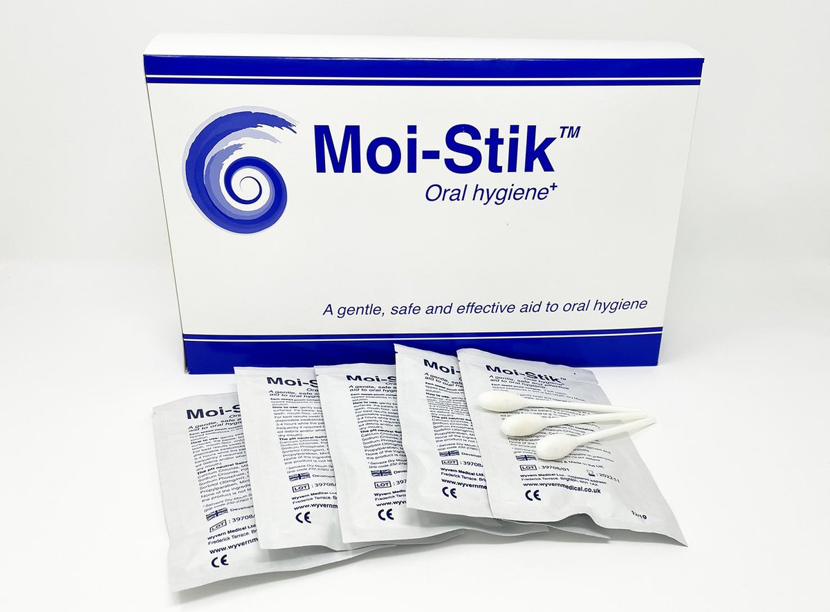 saliveze's tweet photo. Great feedback from #hospitals and #hospices regarding our Moi-Stik. Delivering comfortable #DryMouth relief where it matters most, even at EOL. Available direct, online and via NHS Supply Chain. @KOHCltd @EoLMthCare #mouthcare 
Link:https://t.co/TZDz2aHS21 https://t.co/Wg9ThWEFcv