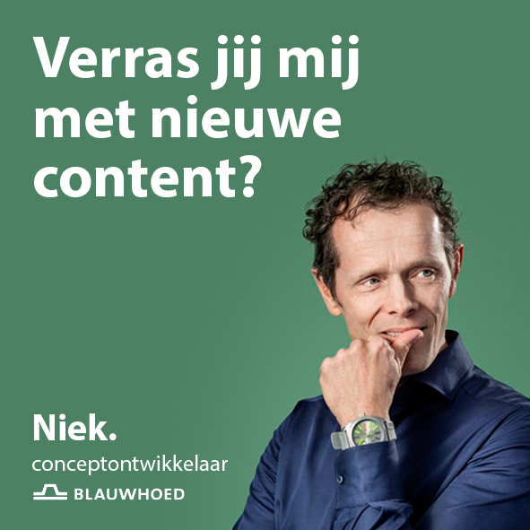Ga jij @NiekBlauwhoed verrassen met nieuwe content als #contentmanager in ons <a href="/Blauwhoed/">Blauwhoed</a> (Studio) team? 
Interesse om Blauwhoed herkenbaar te maken als thought leader in #projectontwikkeling?
Kijk hier: lnkd.in/eBSf8_RJ en solliciteer bij @sander_duxnova #vacature