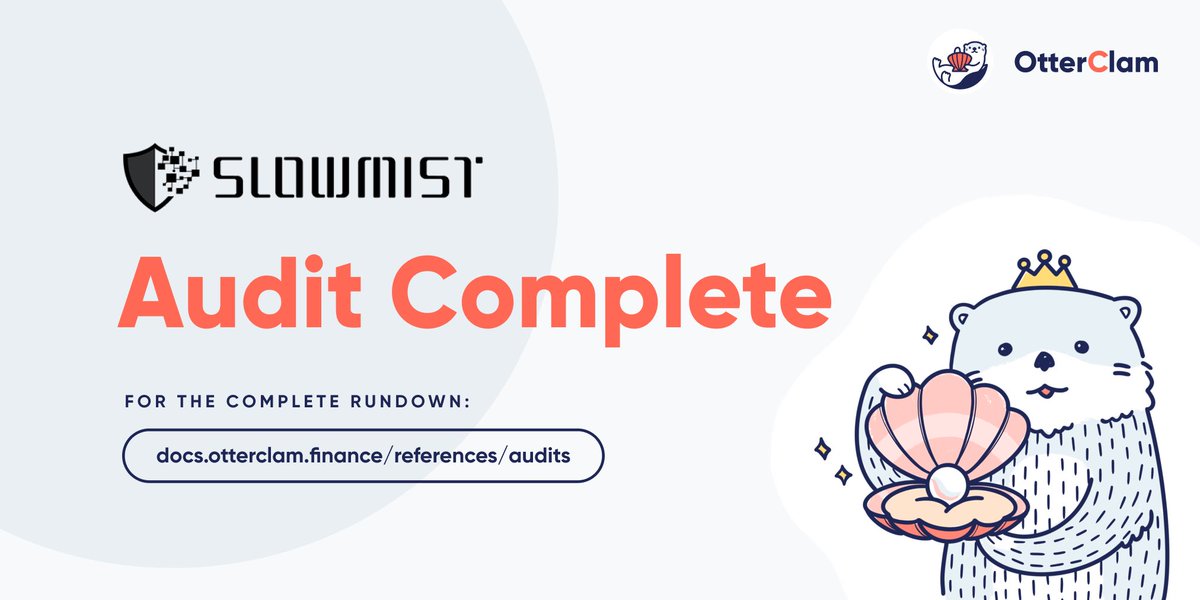 OtterClam's tweet image. Behold! Our audit is here! We'd like to thank every one of our otters for trusting us and supporting us, we will continue as always, with another audit in plans. Be advised though, this is NOT the complete form! 

slowmist.com/en/security-au…

#DeFi