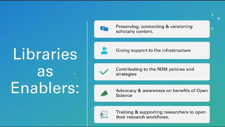 irynakuchma's tweet photo. Libraries as enablers of #openscience - Raed Al-Zoubi, Director of the Centennial Library, Jordan University of Science and Technology #eAGE21 @ASRENorg @libsense https://t.co/pJ5GZmNbte