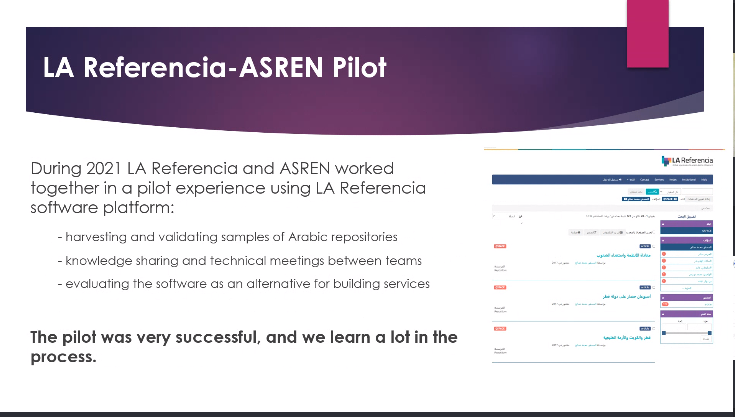 irynakuchma's tweet photo. #eAGE21 @LAReferenciaAA Latin American Network of #OpenScience Repositories - @ASRENorg pilot to set up an Arabic content harvester - @lmatas, Executive and Technical Director, LA Referencia @libsense https://t.co/lippiPh5oB