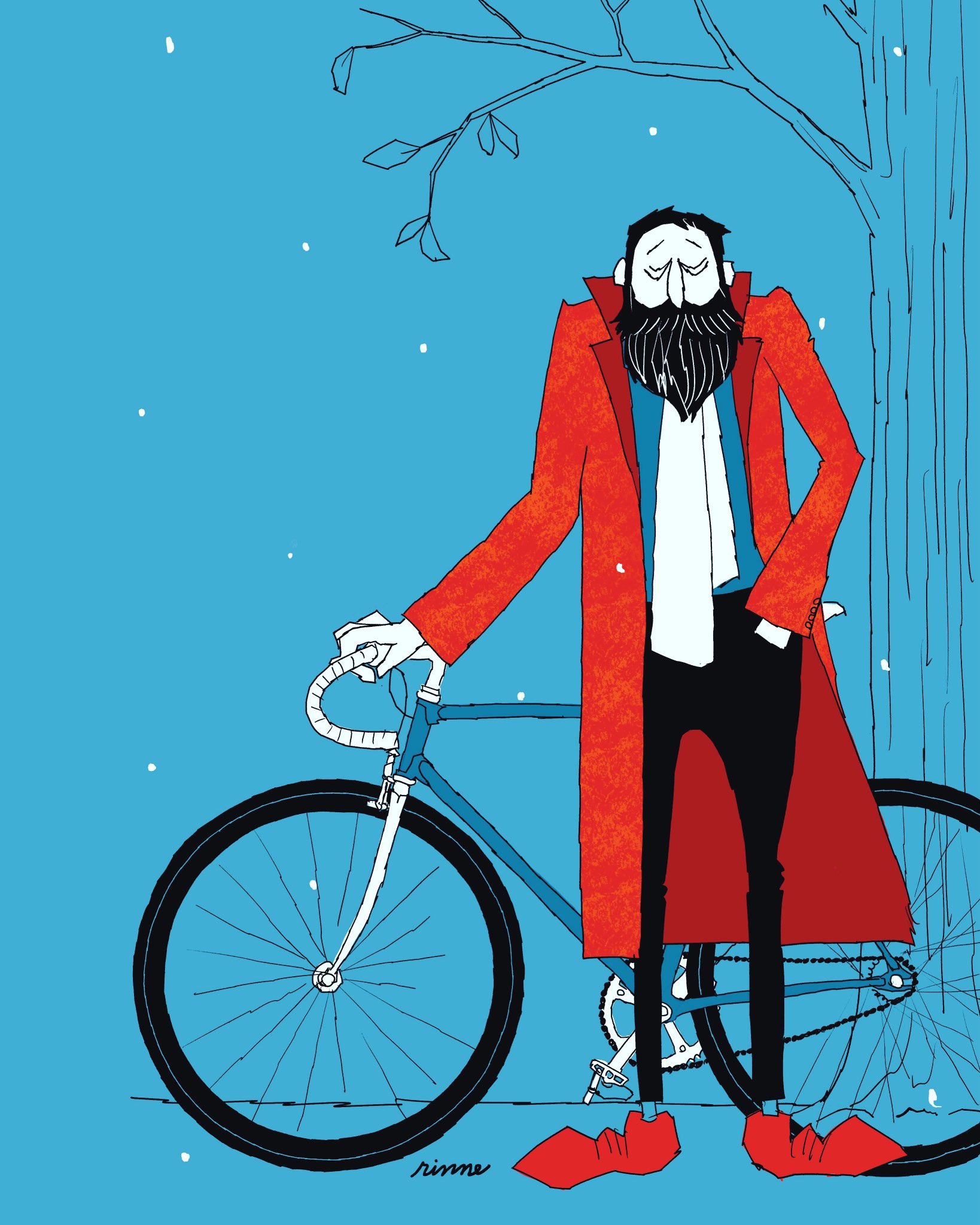 Twitter 上的 Uncle Rinne 冬ですね 北半球 Unclerinne ピスト ピストバイク ロードバイク ロードバイク好きな人と繋がりたい ロードバイク男子 自転車のある風景 自転車のある生活 Illlustrations イラスト 漫画 アート 紳士 メンズファッション