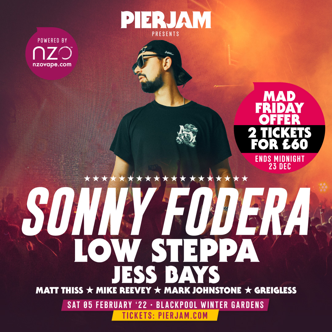 🎊Our friends at PierJam have announced their Mad Friday Offer!🎊

Get 2 tickets for £60 to PierJam presents Sonny Fodera at Blackpool's Winter Gardens 😱

Limited time only! Get tickets here: bit.ly/SonnyBlackpool  

#PierJam #SonnyFodera #Blackpool
