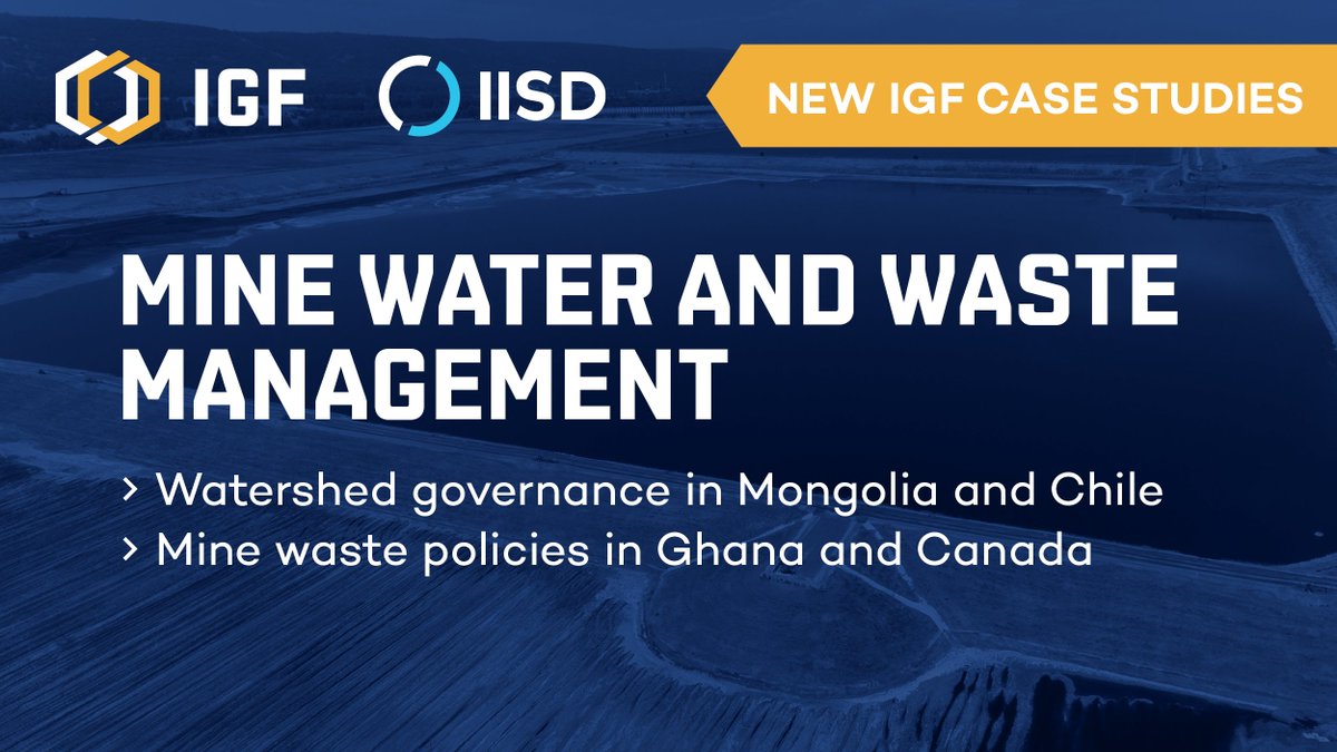 Our new case studies explore two key components of environmental management through governance practices in four #mining jurisdictions. 

🔸 Watershed governance in Mongolia and Chile
🔸 Mine waste policies in Ghana and Canada

Read now ➡️ igfmining.org/our-work/envir…