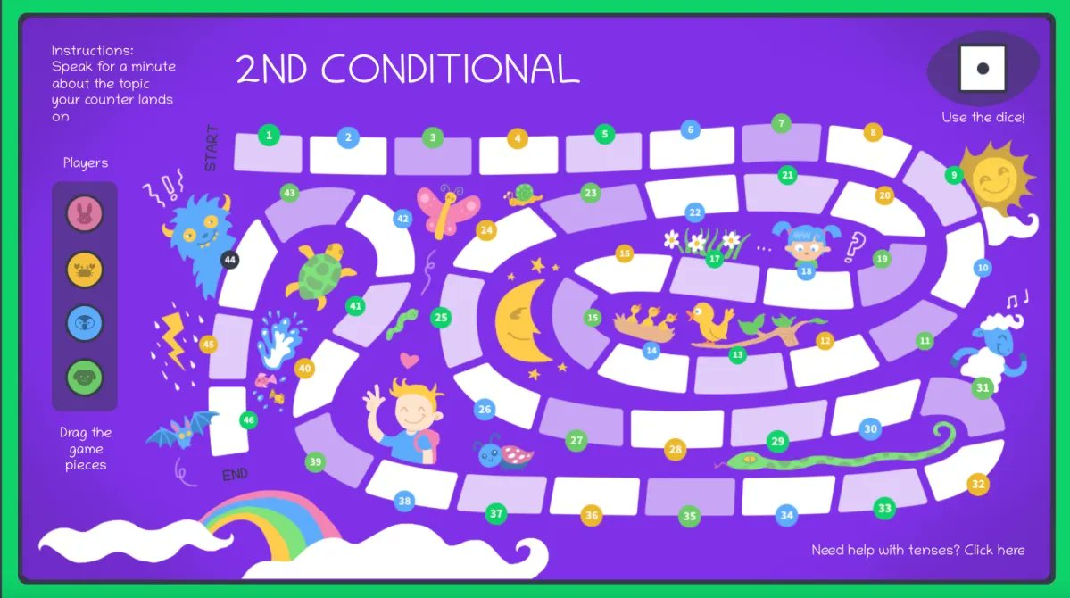 2nd conditional board game for students  (printable pdf and Genially) buff.ly/30bSF9P by <a href="/natalialzam/">natalialzam</a>