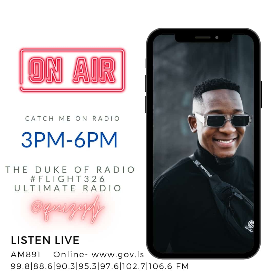 UltimateRadioLS's tweet photo. FINALLLLYYYY!!! The #DukeOfRadio is here for #Flight326 with your host with the most @quizydj till 6pm!
#ThisAfternoon
Check In π(Where are you listening in from?)
15:40 #WCW @KianaLede
16:20 #AfricanStage
17:15 #CareerWednesday
WhatsApp me on +266 622 00 998 https://t.co/7EZwR6zMM0