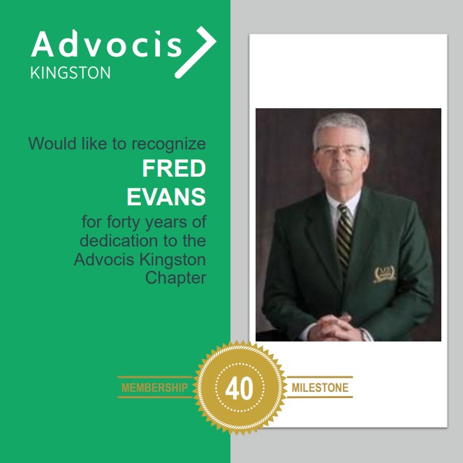 AdvocisKingston's tweet photo. Congratulations, Fred Evans, of Fred Evans Financial, on 40 years with Advocis Kingston! @Advocis values your dedication and membership! #memberdecember #memberdecember2021 #ygk #kingstonon https://t.co/UrD21psXAu