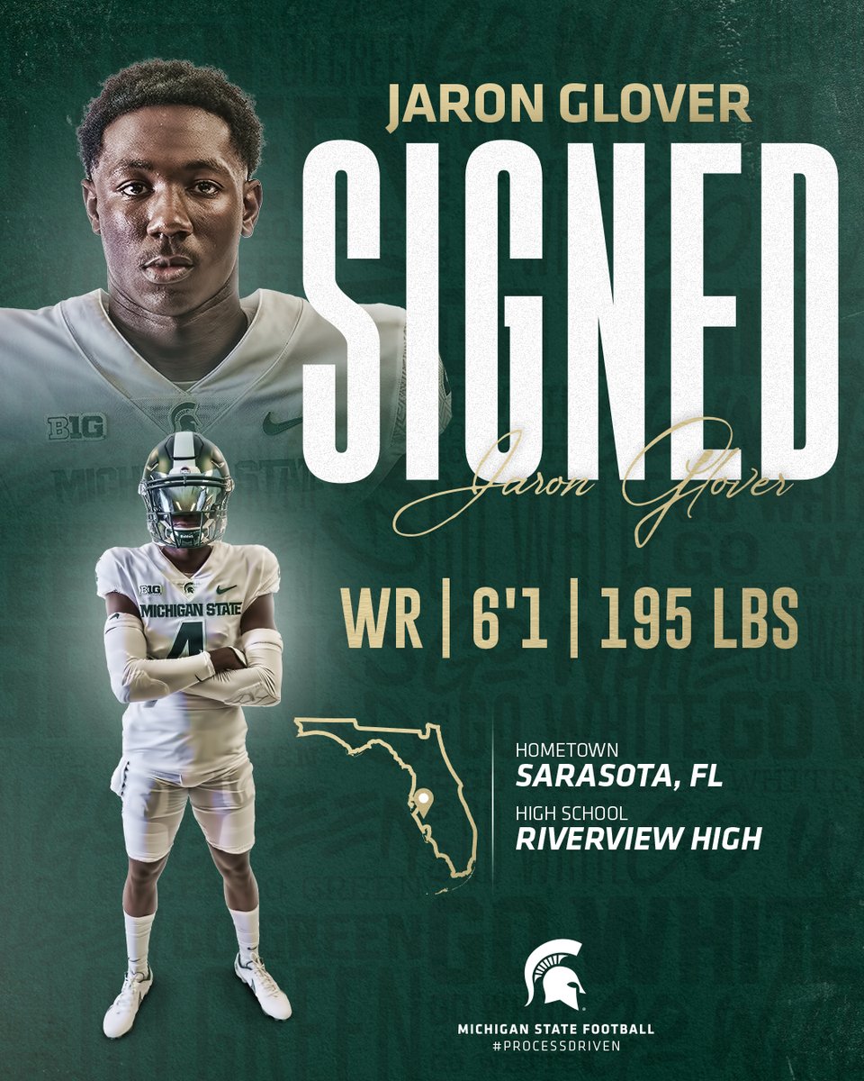 2022 3* WR Jaron Glover signs with Michigan State : r/CFB