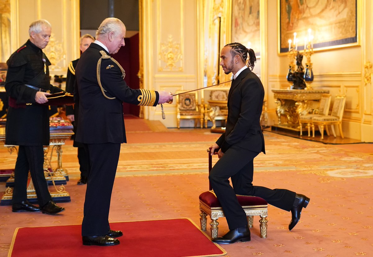 🏎️ Arise Sir @LewisHamilton!

The seven-time @F1 World Champion received his Knighthood from The Prince of Wales at today's Investiture ceremony held at Windsor Castle.