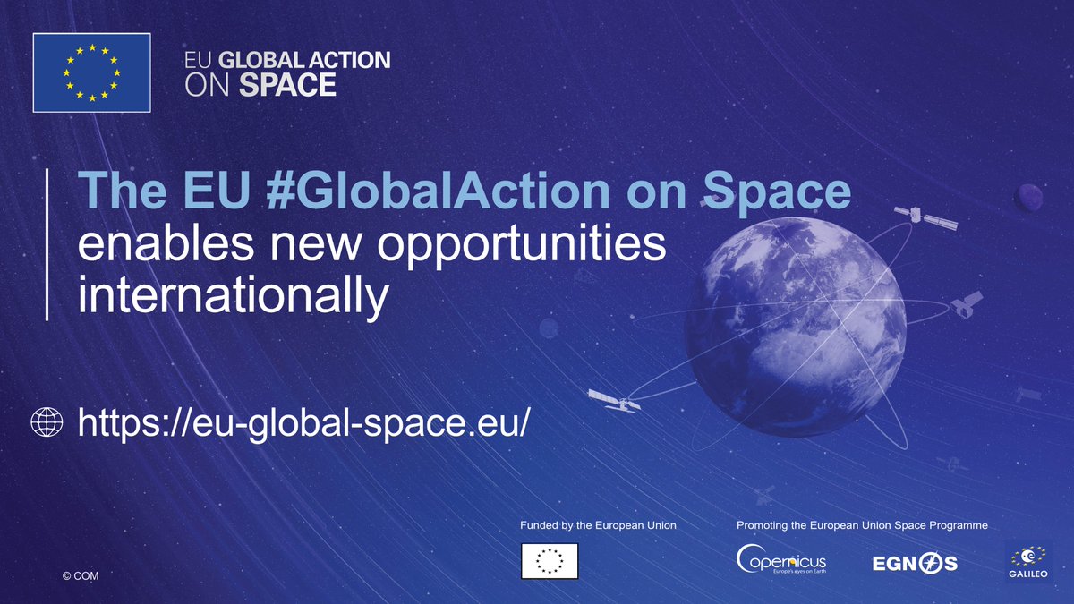 EUGlobalSpace's tweet photo. 🇪🇺 Introducing the EU #GlobalAction on Space aiming to enable new opportunities for EU space internationally, to foster cooperation and innovation based on the #EUSpace programme around the world.

🚀Visit our platform to see the opportunities: https://t.co/WJ89M4gOss https://t.co/TXTOvZx0KD