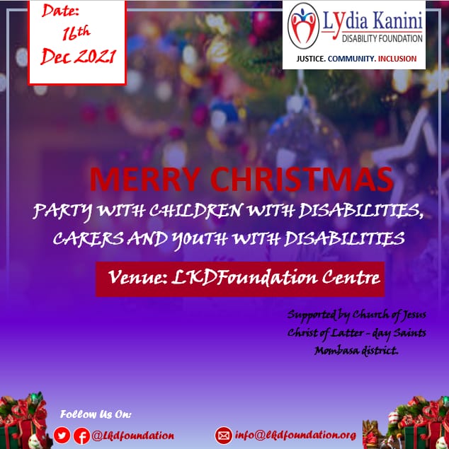 LKDFoundation's tweet photo. Children and youth with #disabilities deserve great #Christmas2021 with friends &amp; family members @BaseTitanium @baseresources @Nyalicapital @CBMKenya @SafaricomFDN @Niusline @ActioNetwork @AbdAble @ablechildafrica @this_ability_ke @KidsCareK  #Lkdfoundation #disabilityinclusion https://t.co/nKRsXIOGpN