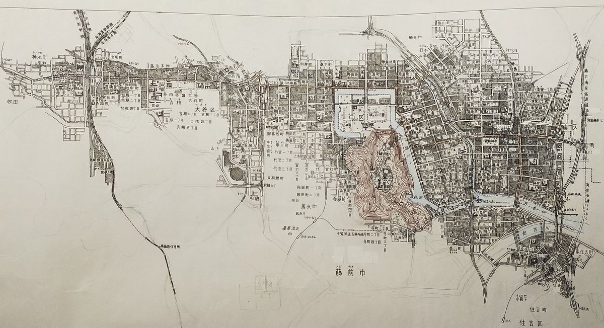 空想地図の進捗状況。細々とですが進めてはおります。 #空想地図 #架空地図 